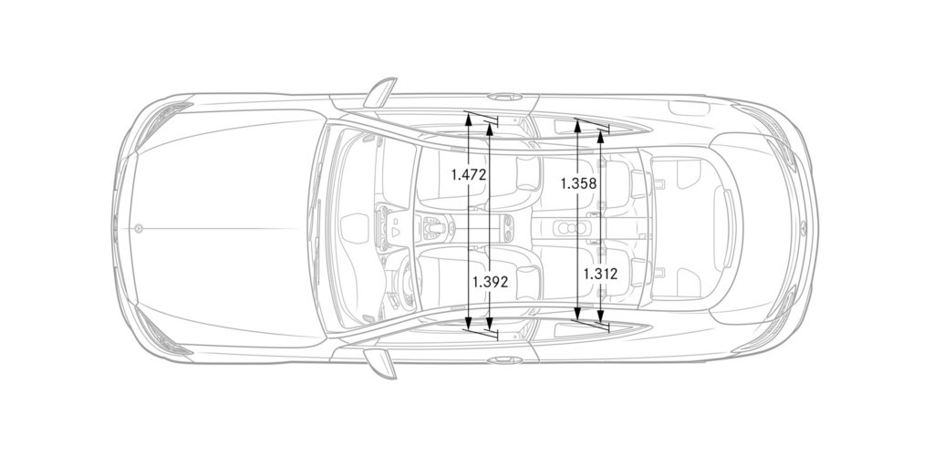 Vnitřní rozměry Pohled shora AMG Sport