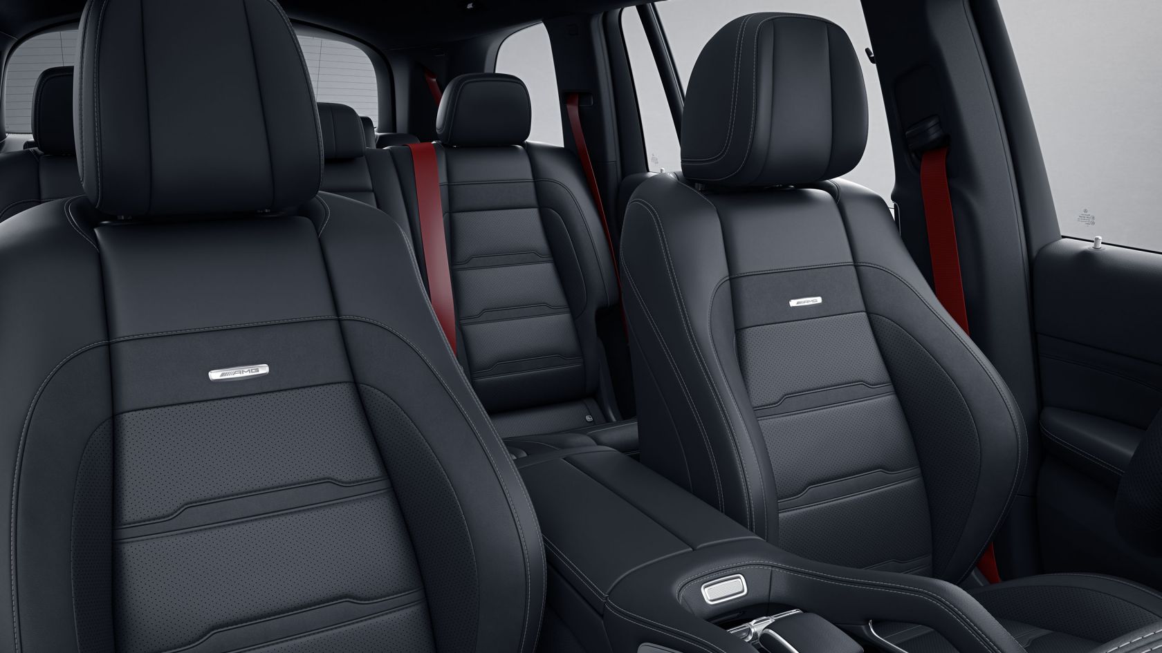 Na obrázku jsou sedadla AMG pro řidiče a spolujezdce v novém modelu Mercedes-AMG GLS 63 4MATIC+. 